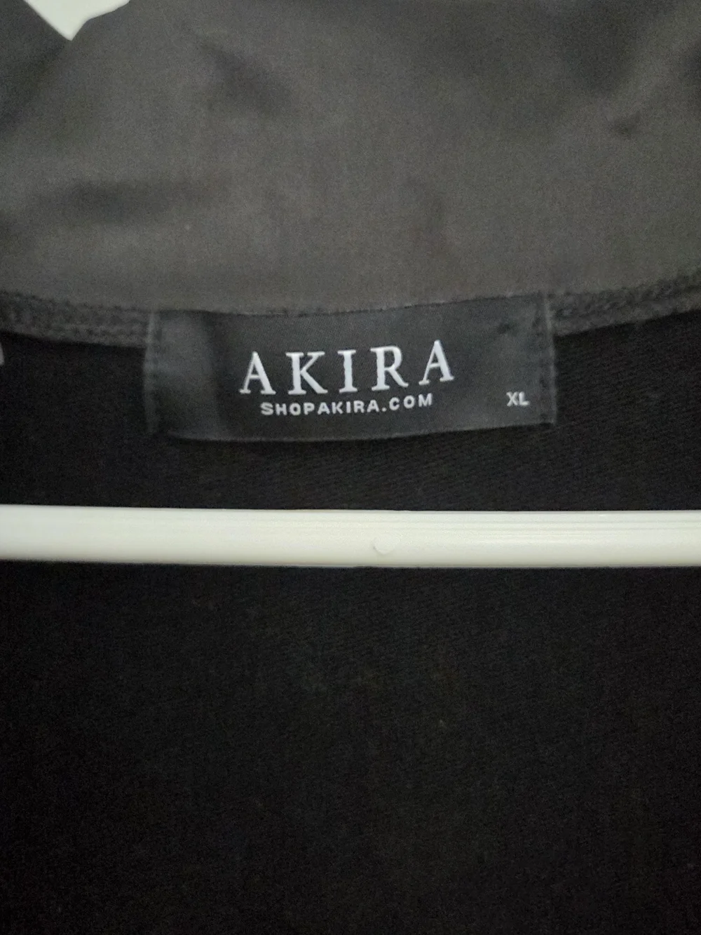 AKIRA Black Zip-Front Satin-Trim Jumpsuit